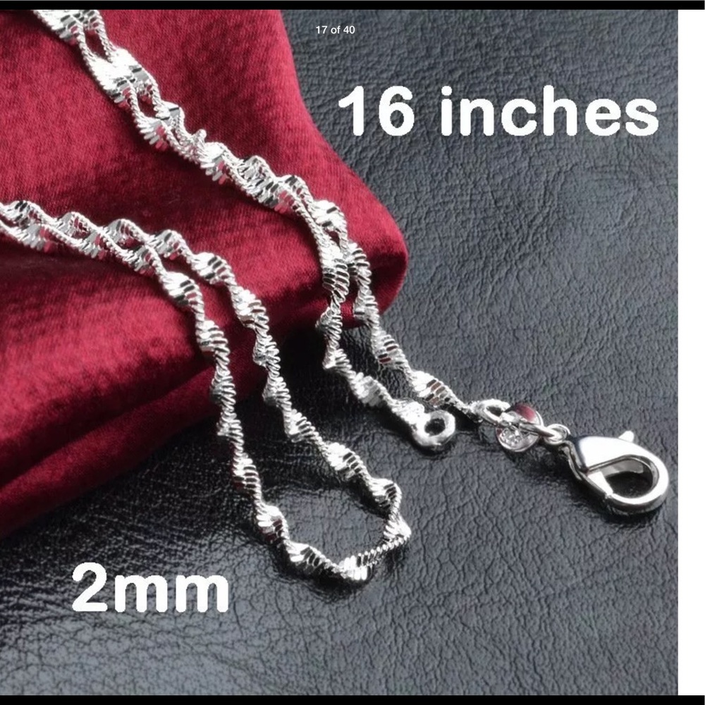 NWT Beautiful sterling silver twisted chain